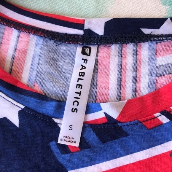 Fabletics Americana Print McKinney Tee Sleeveless Athletic Tank Top - Picture 6 of 9